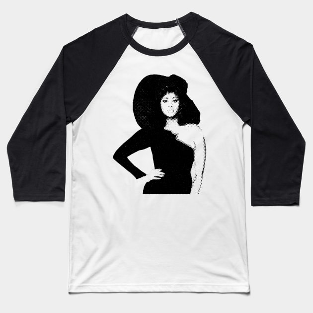 Phyllis Hyman Halftone Baseball T-Shirt by Resdis Materials